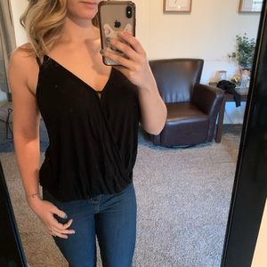 Black Draped Tank Top by Philosophy - XS
